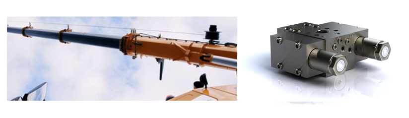 4.5 Pipe rupture protection for luffing gear (4) or telescopic cylinder (5) max. 1,400 l/min